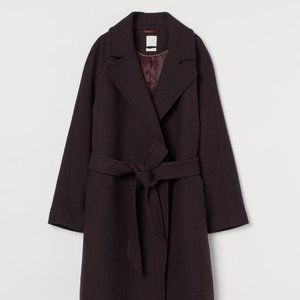 ⭐️Host Pick⭐️ H&M Long Wool Coat - Burgundy - XS